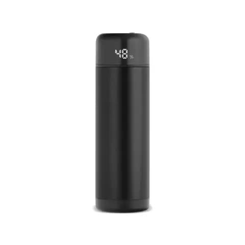 promosyon mat siyah el ısıtıcı powerbank, dijital ekranda 48 derece göstergesi, beyaz fon
