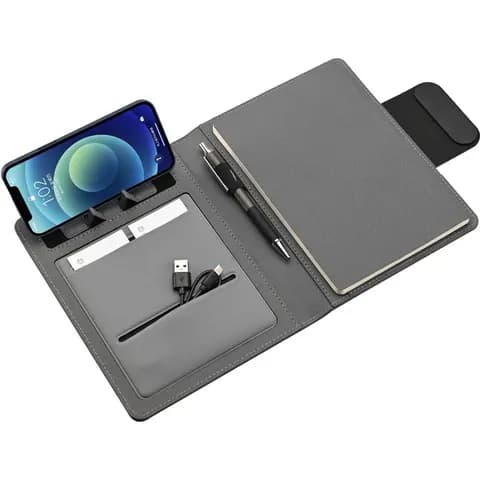 Kapasiteli 7000 mAh A4 Organizer powerbank, logolu promosyon ürünü