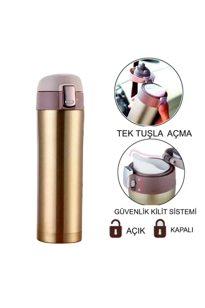 Siyah promosyon termos, mat doku, dayanıklı malzeme, modern tasarım. - Promosyonbank - görsel 8