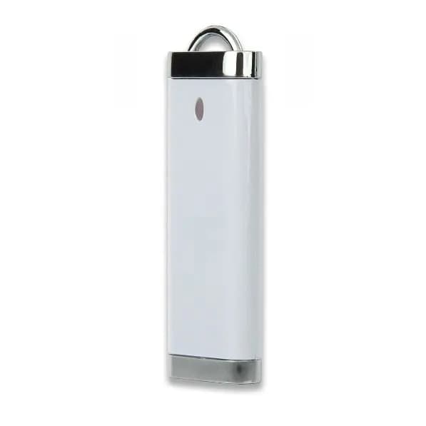 Şık beyaz promosyon USB bellek, metal detaylı, plastik kutuda. - Promosyonbank - görsel 4