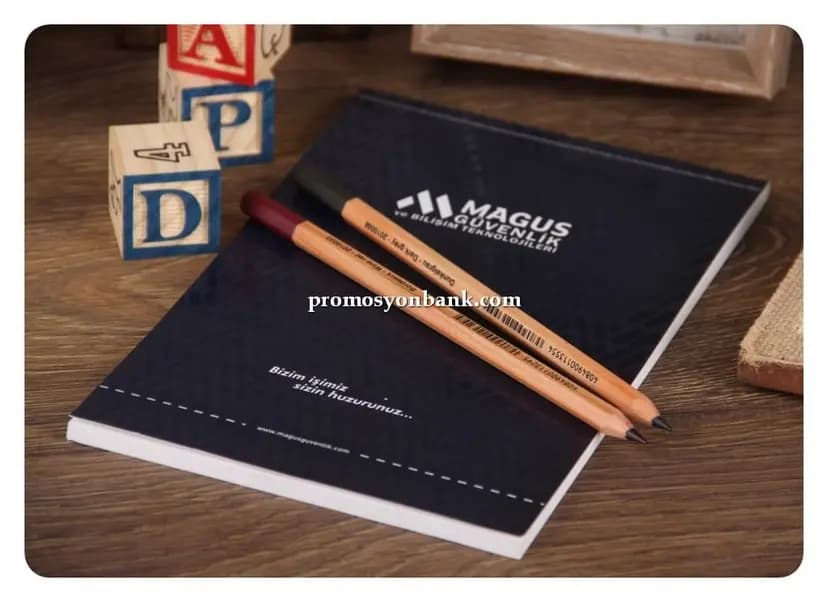 promosyon üstten tutkallı bloknot kapağı açık hali