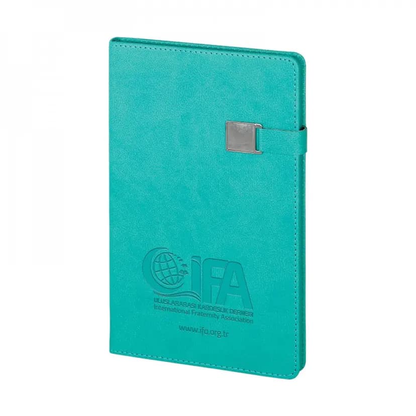 Termo deri kaplama ile korunan, 13x21 cm boyutlarında tarihsiz defter - görsel 6