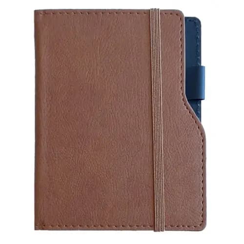 Kahverengi deri defter, esnek doku, şık tasarım, kullanışlı. - Promosyonbank