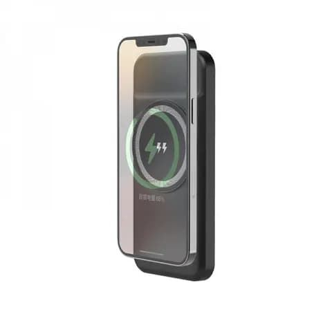 Promosyon manyetik powerbank akıllı telefonun arkasında, ekranda şarj halkası