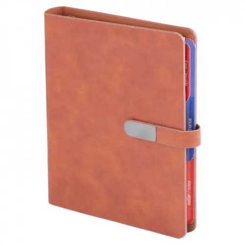 Hesap makineli metal kilitli termo deri organizer, 15x21 cm boyutunda kurumsal kullanım için ideal - görsel 3