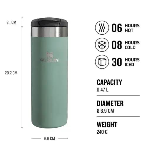 Toptan Logo Baskılı Stanley AeroLight Transit Termos Bardak 0.47 LT Yeşil (Model Kodu: PRM C839911) - Promosyonbank - görsel 3