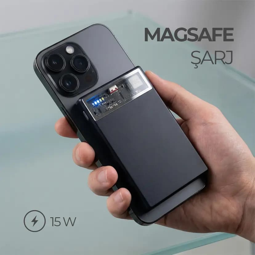 Şık tasarımı ve modern yapısıyla 5000 mAh MagSafe Powerbank. - görsel 4