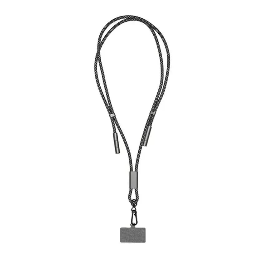 Siyah ipli, metal detaylı şık promosyon ürünleri lanyard. - Promosyonbank