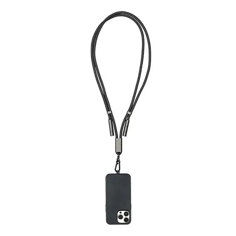 Siyah ipli, metal detaylı şık promosyon ürünleri lanyard. - Promosyonbank - görsel 1