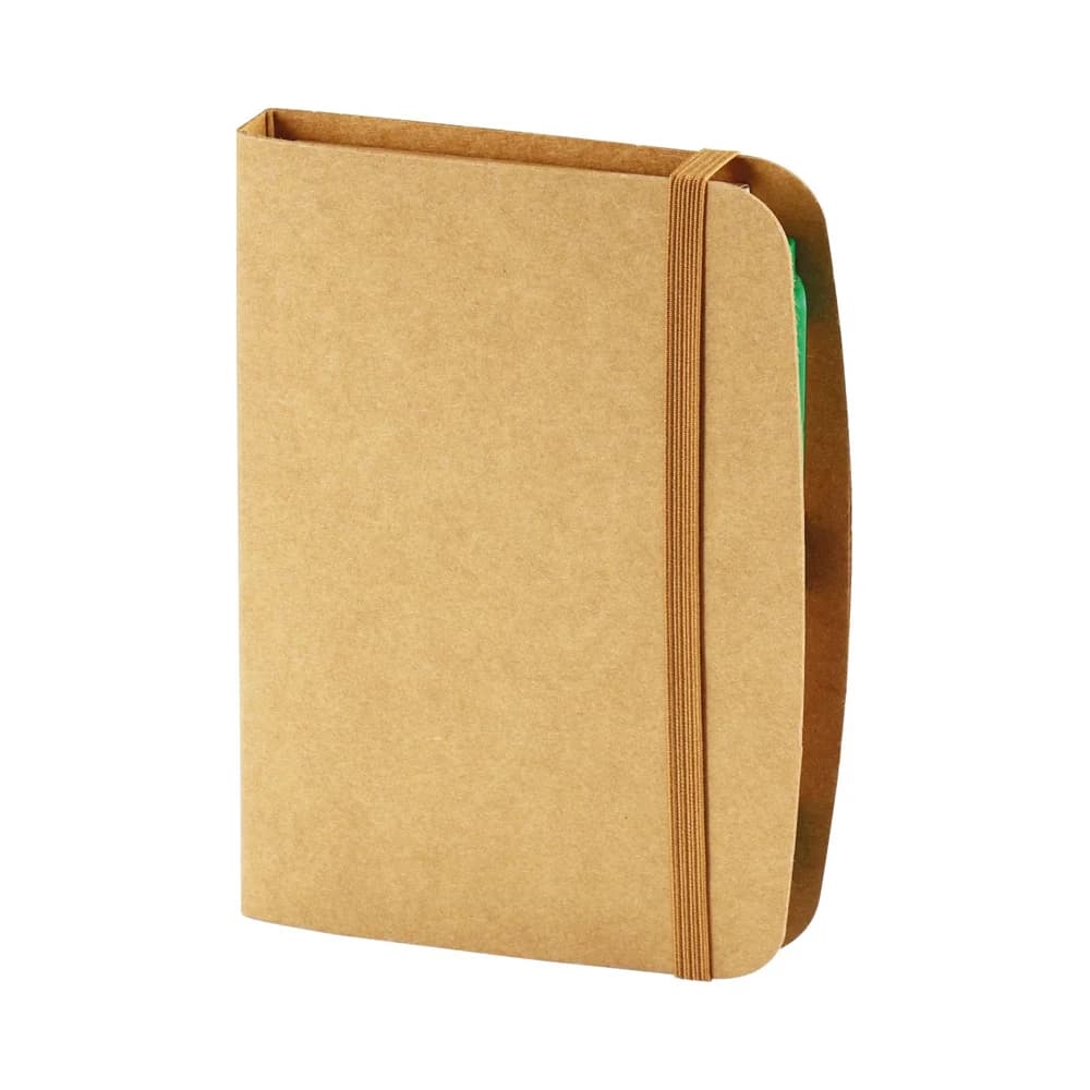 Promosyon kraft lastikli defter, sıvama kapak ve yapışkanlı notluk