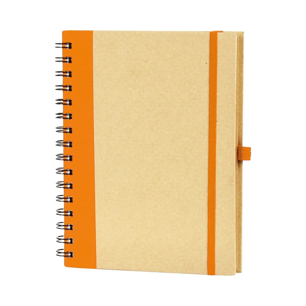 Promosyon kraft spiralli ve lastikli defter, dikdörtgen gövde
