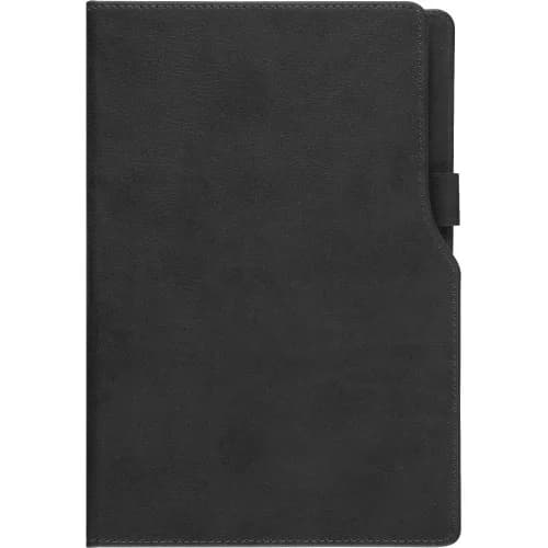 Promosyon siyah dokulu L kapak ekonomik defter, dikişli kenar