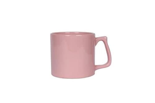 Pastel pembe promosyon porselen kupanın parlak yüzeyli yan görünümü