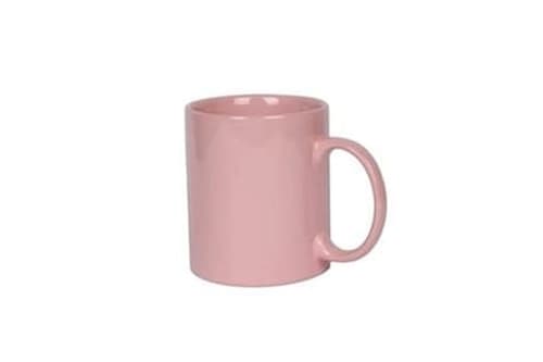 Pastel pembe promosyon porselen kupa yan çekim, düz beyaz zemin