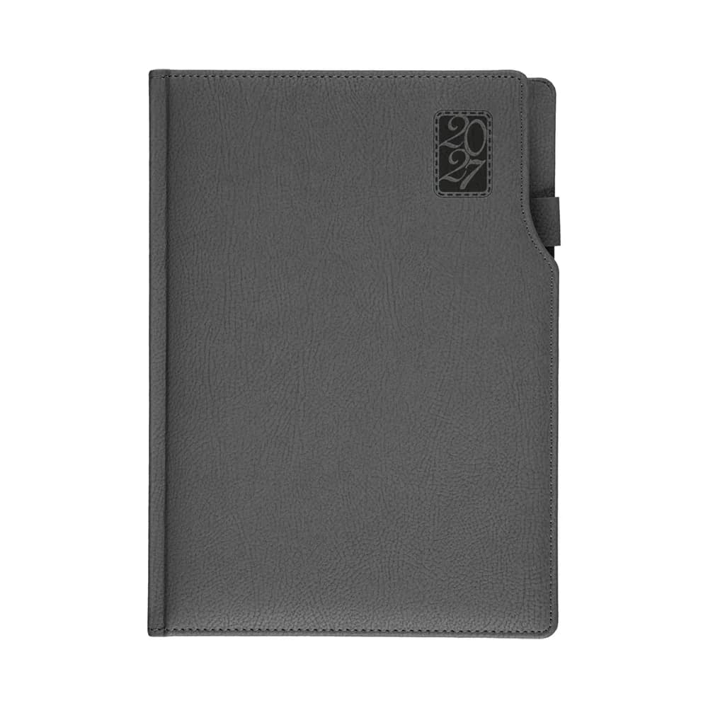 Kırmızı 17x24 dünya haritalı termo deri ajanda, koyu harita deseni