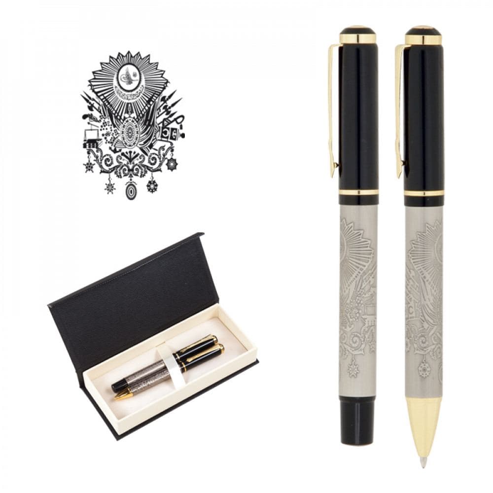 Kabartma Figürlü Metal Roller Tükenmez Kalem Seti - ym661-RT - 4
