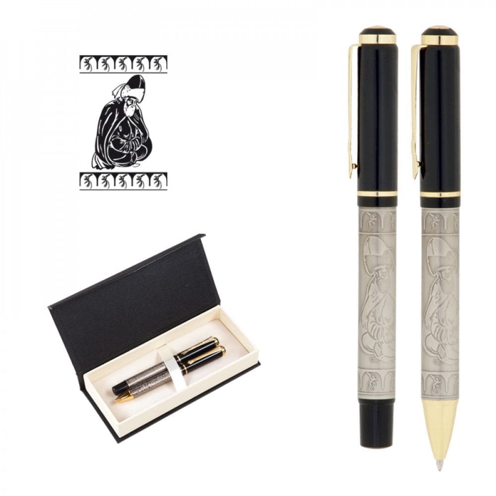 Kabartma Figürlü Metal Roller Tükenmez Kalem Seti - ym661-RT - 7