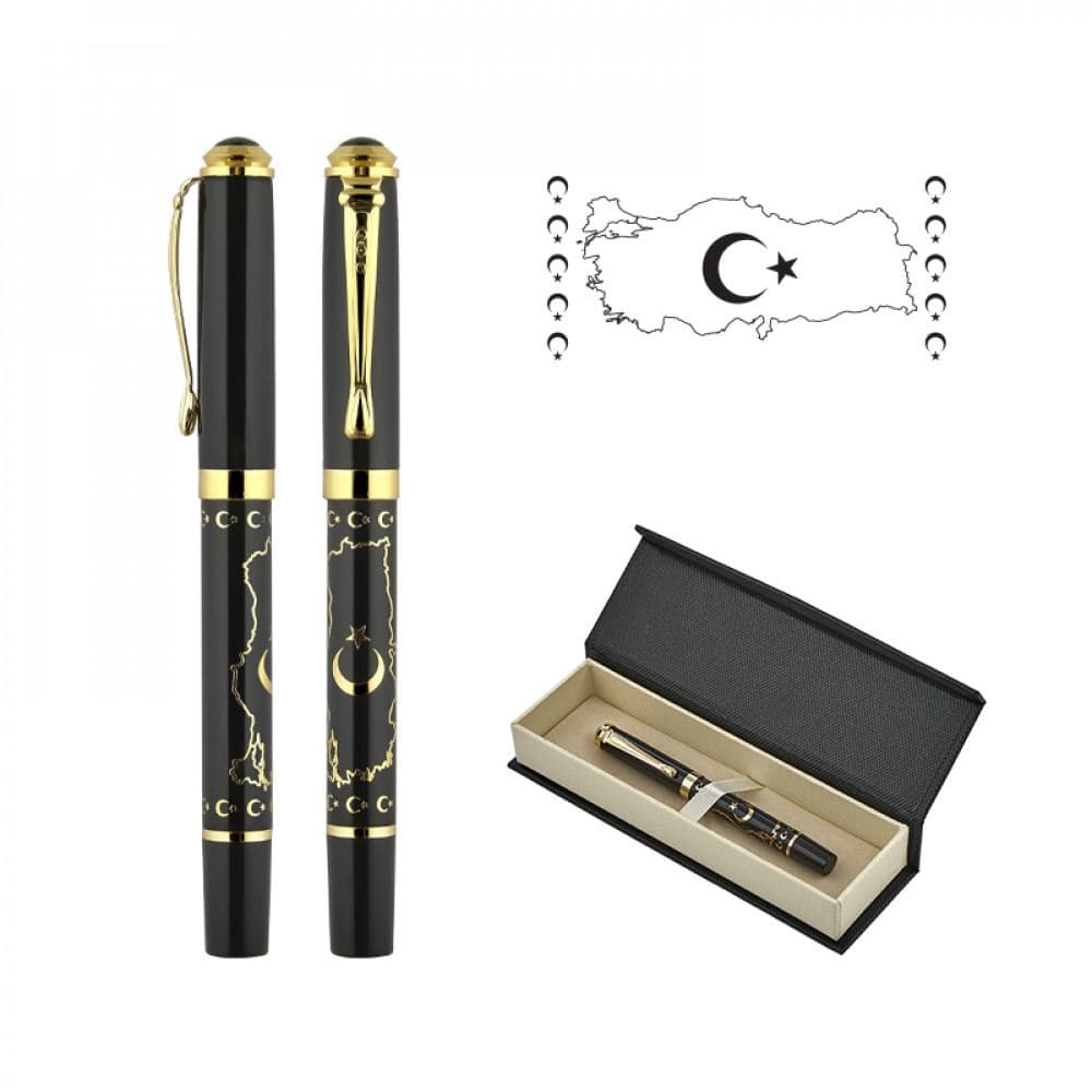 Kabartma Figürlü Metal Roller Kalem Seti - ym685-KR - 2