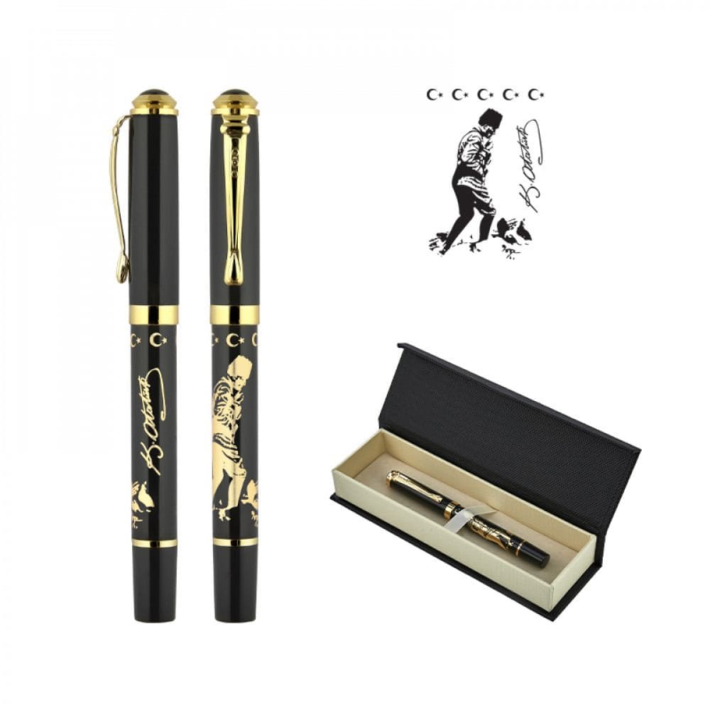 Kabartma Figürlü Metal Roller Kalem Seti - ym685-KR - 3