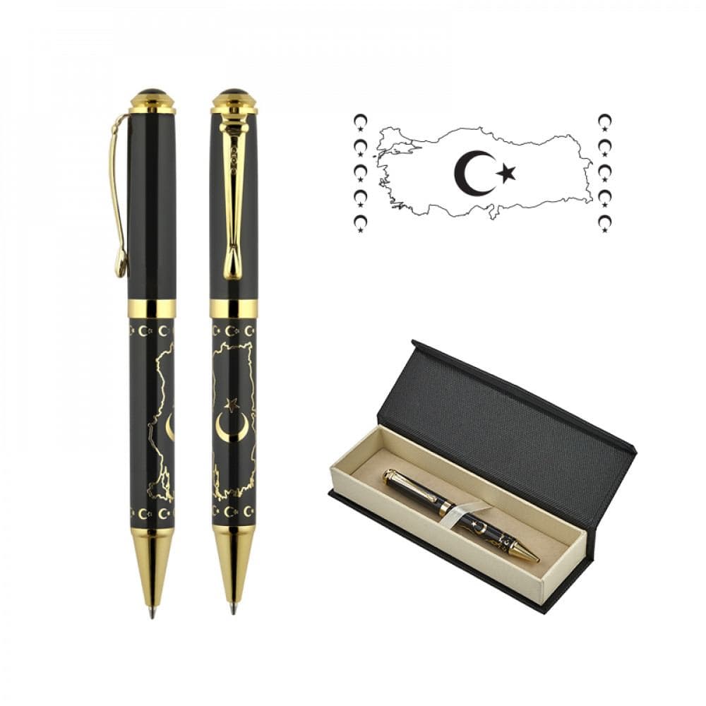 Kabartma Figürlü Metal Tükenmez Kalem Seti - ym661-KT - 3