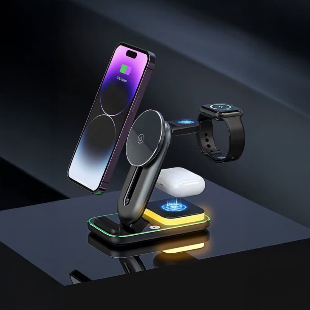 3 ü 1 Arada Kablosuz Şarj İstasyonu - ym74205 - 4