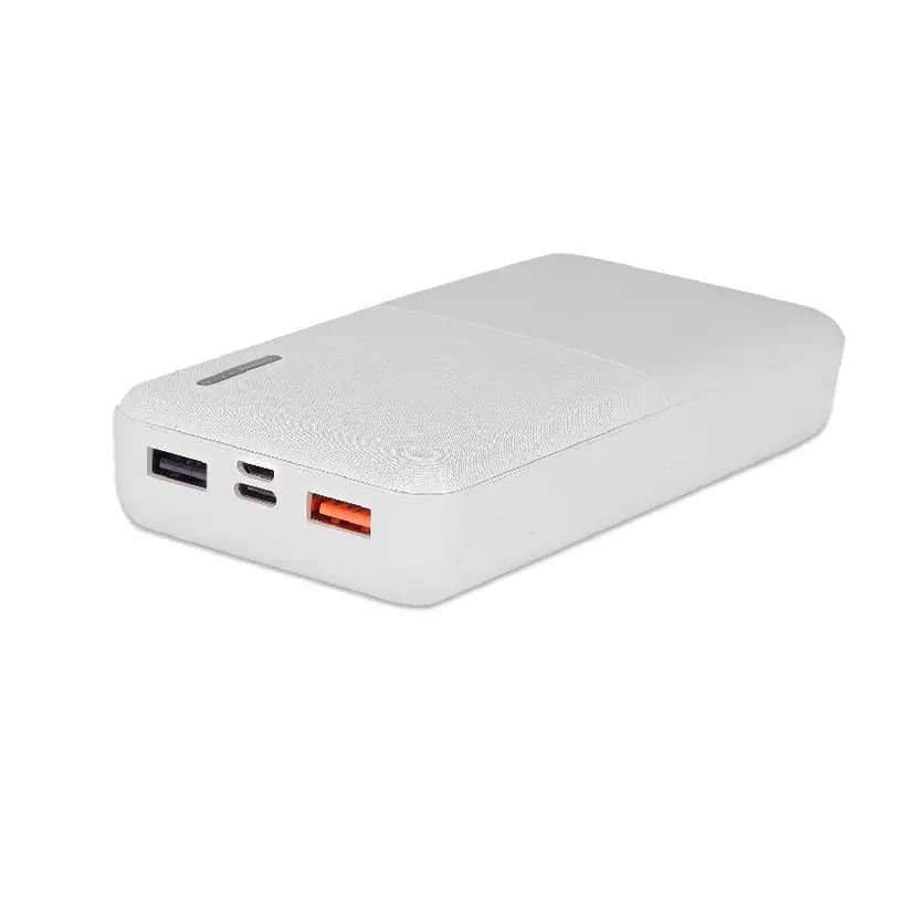 Promosyon beyaz renkli 20.000 Mah Ultra Hızlı Powerbank QC 3.0, modern tasarımıyla