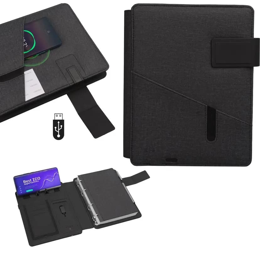 5000 mAh kapasiteli termo PU malzemeden üretilmiş kurumsal powerbank organizer