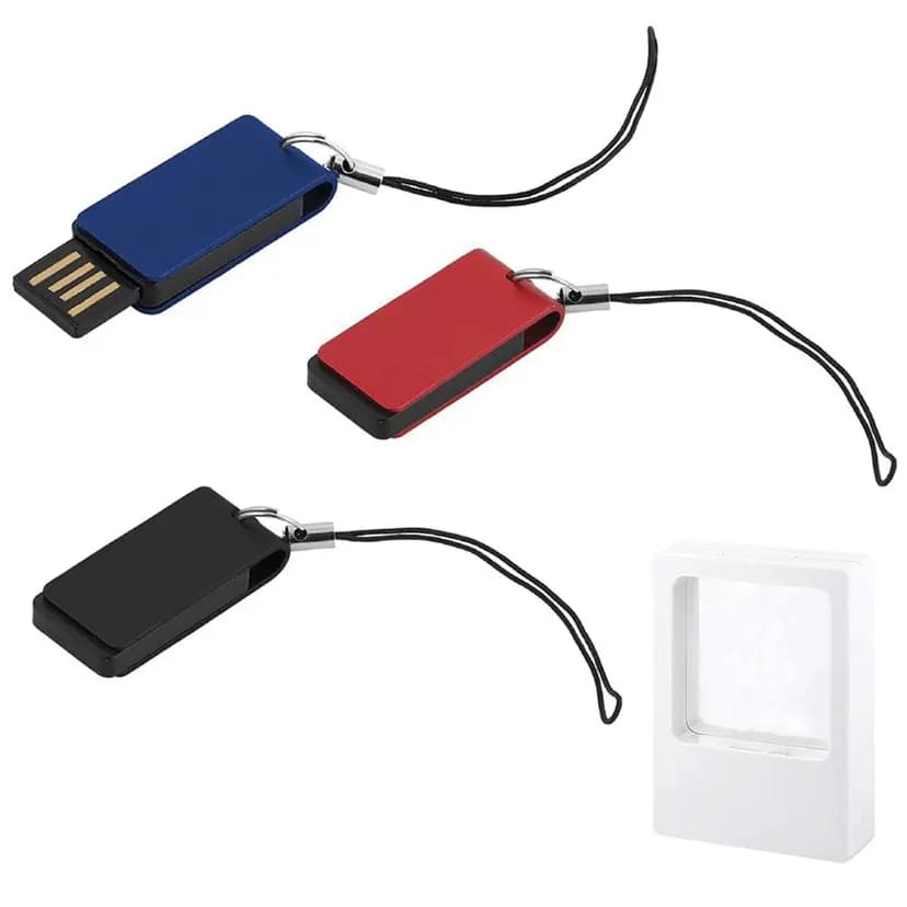 8 Gb kapasiteli döner mekanizmalı alüminyum USB bellek, kurumsal baskı için uygun yüzeye sahip