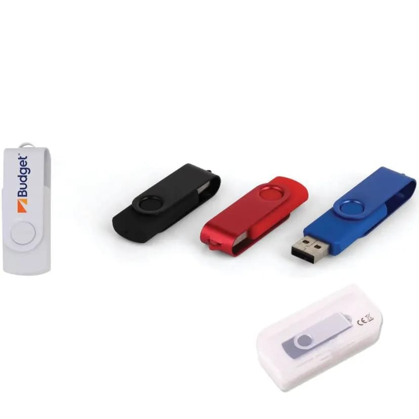 8 GB depolama kapasitesine sahip metal gövdeli renkli USB bellek