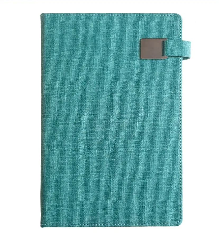 Mıknatıs kilitli termo deri kapaklı 13x21 cm defter, 96 fildişi yaprak ile kurumsal kullanım için ideal