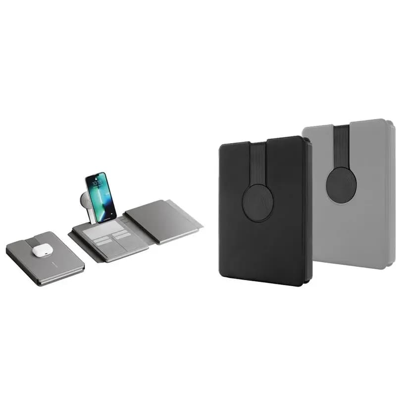 5000 mAh kapasiteli kablosuz şarj özelliğine sahip masaüstü organizer powerbank