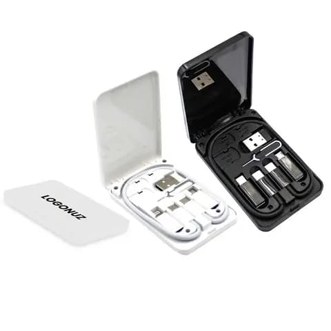 İki farklı uzunlukta Usb kablosu ve kutusu ile promosyon kullanıma uygun şarj kablosu seti