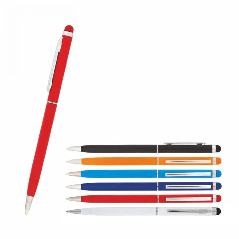 Şık metalik dokusu ile dikkat çeken promosyon tükenmez touchpen kalem