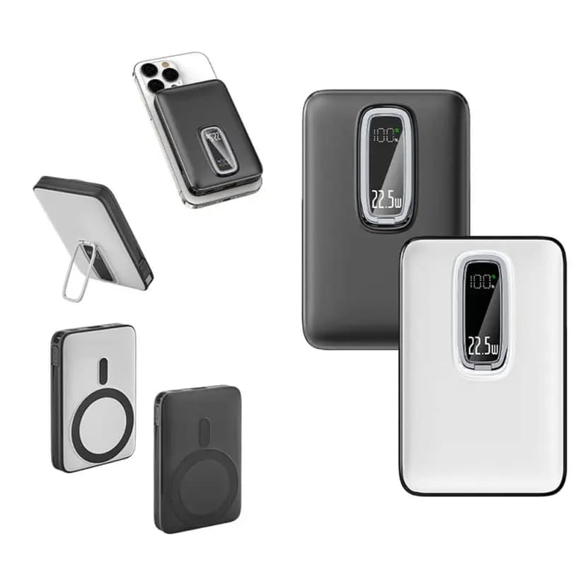 Promosyon siyah ve beyaz renk seçenekleriyle şık ve kompakt 10.000 mAh Wireless Powerbank