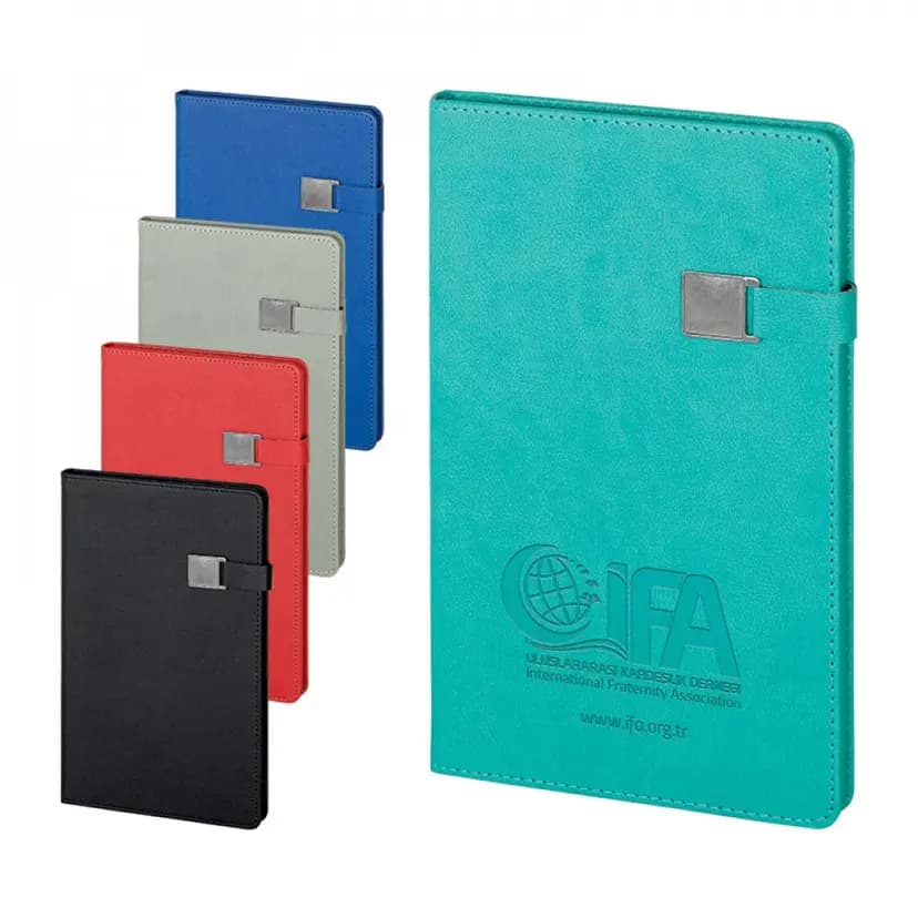 promosyon deri defter üstten görünüm