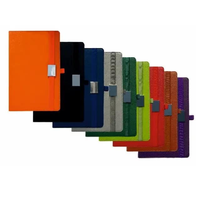13x21 cm boyutunda, logolu, tarihsiz defter, ofis ve fuar etkinlikleri için ideal kullanım