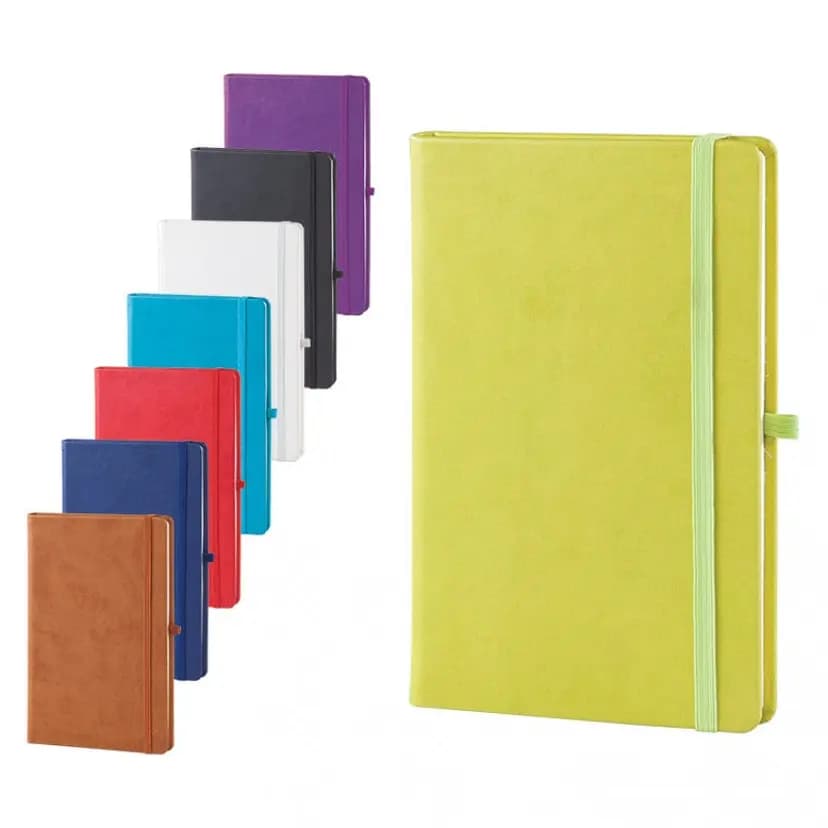 Termo deri kapaklı, 13x21 cm ebatında, kurumsal logolu defter