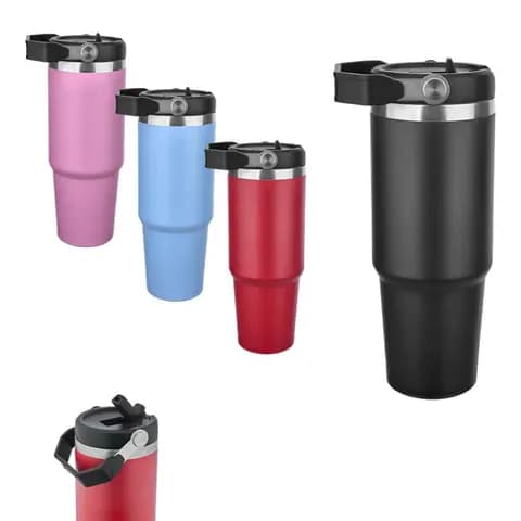 900 ml kapasiteli çelik termos, kurumsal logolu promosyon ürünü olarak tasarlandı
