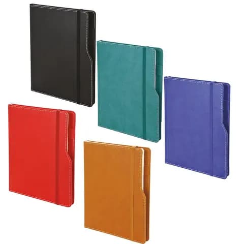 Termo deri kapaklı, özelleştirilebilir, 13x21 cm boyutunda kurumsal defter