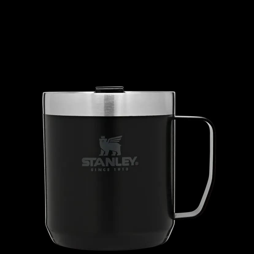 Stanley termos, siyah mat yüzey, paslanmaz çelik kapak, dayanıklı malzeme. - Promosyonbank