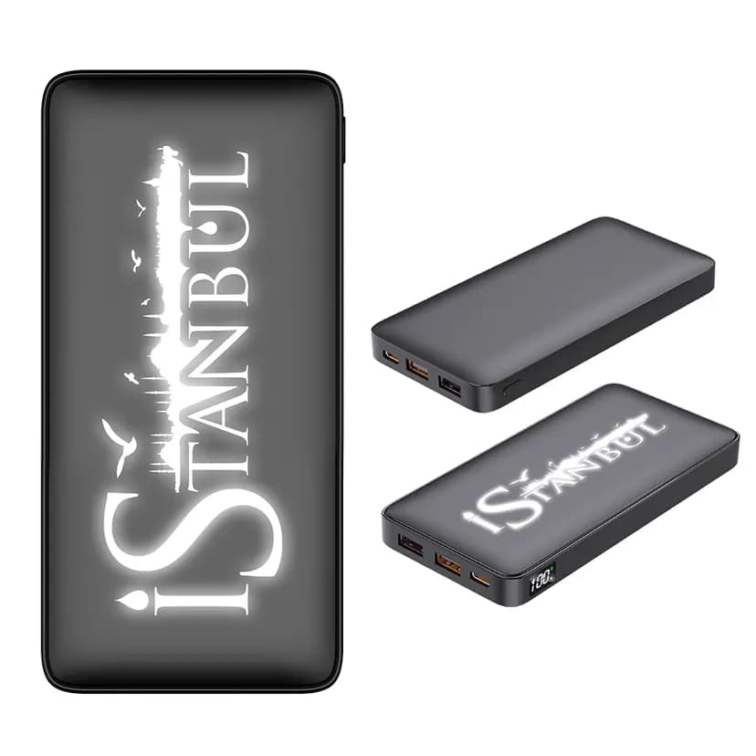 10.000 mAh kapasiteye sahip kauçuk kaplamalı promosyon powerbank, kurumsal kullanım için ideal çözüm