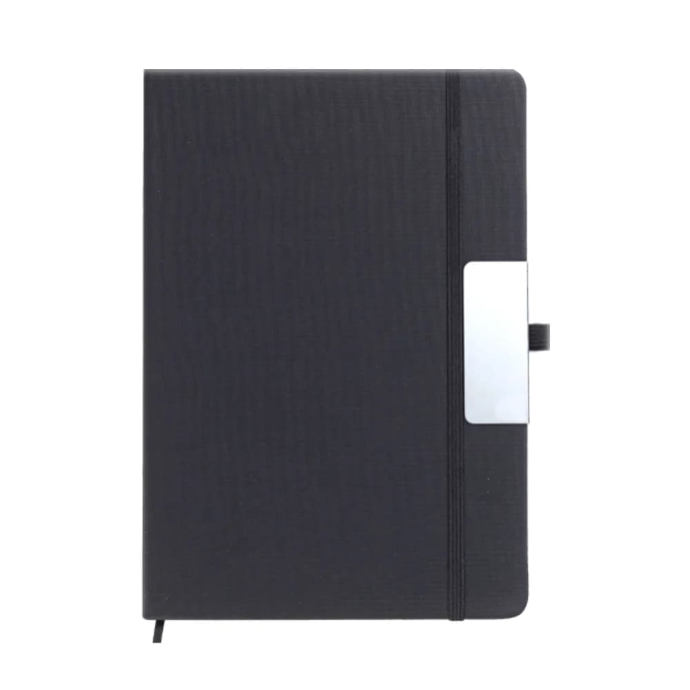 Promosyon antrasit mat kapaklı defter, beyaz lastik ve toka