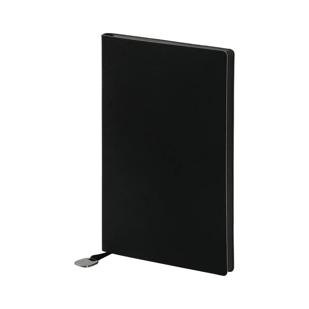 Promosyon siyah pürüzsüz kapaklı defter, metal renkli toka ve lastik