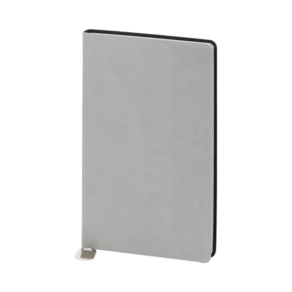 Promosyon açık gri yumuşak kapaklı defter, ince lastik ayraç