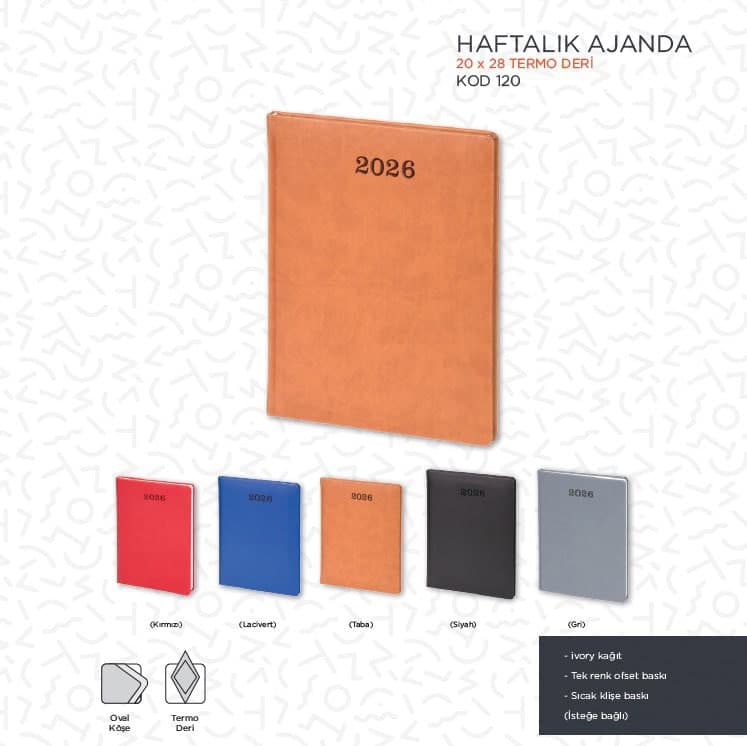 20X28 Haftalık Ajanda - e120