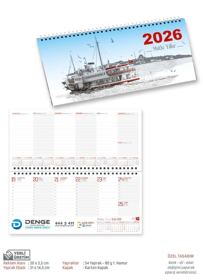 Haftalık Masa Takvimi - tk72