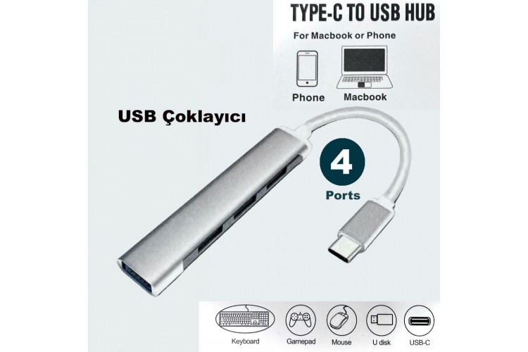 Type-C to 4 Port USB HUB - c809