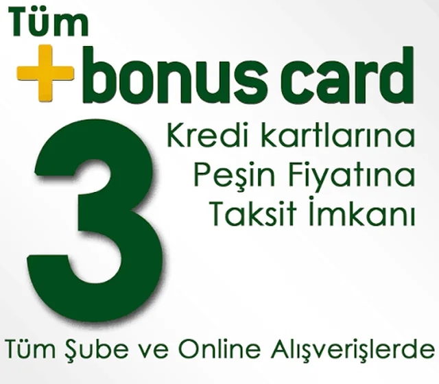 Promosyon siparişlerinde Bonus Card ile peşin fiyatına 3 taksit