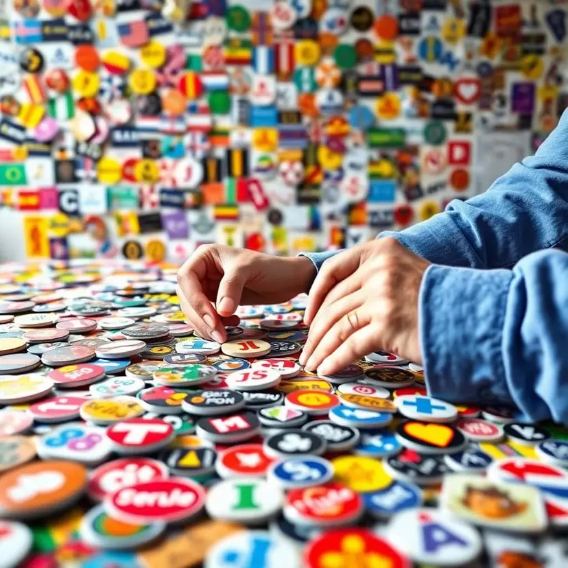 Epoksi kaplamalı logolu 3D magnet ve sticker seti