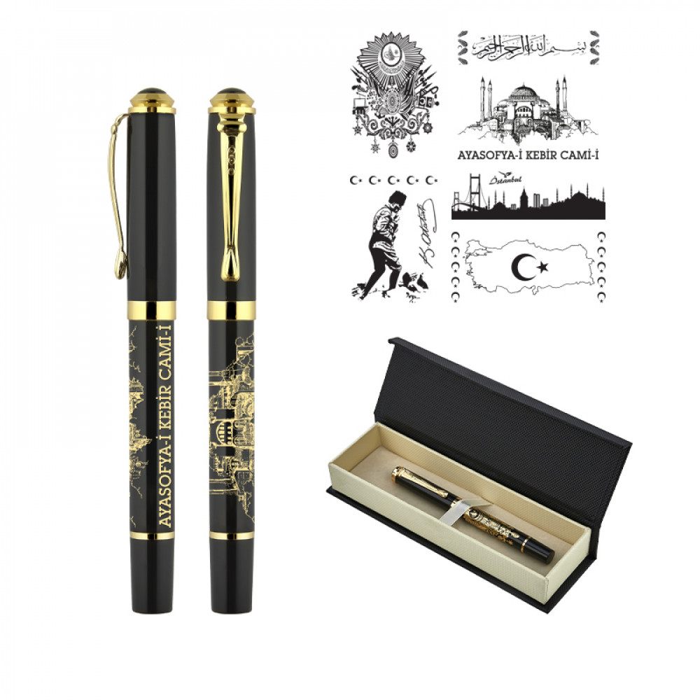 Kabartma Figürlü Metal Roller Kalem Seti – ym685-KR